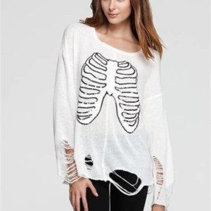 Wildfox White Skeleton Sweater
